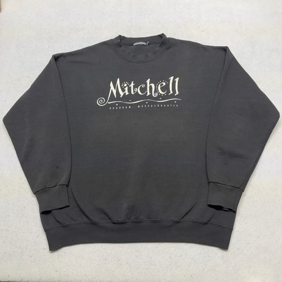 Other - Vintage Mitchell Needham Massachusetts Sweatshirt Faded Black Boxy‎ Fit XL 90s